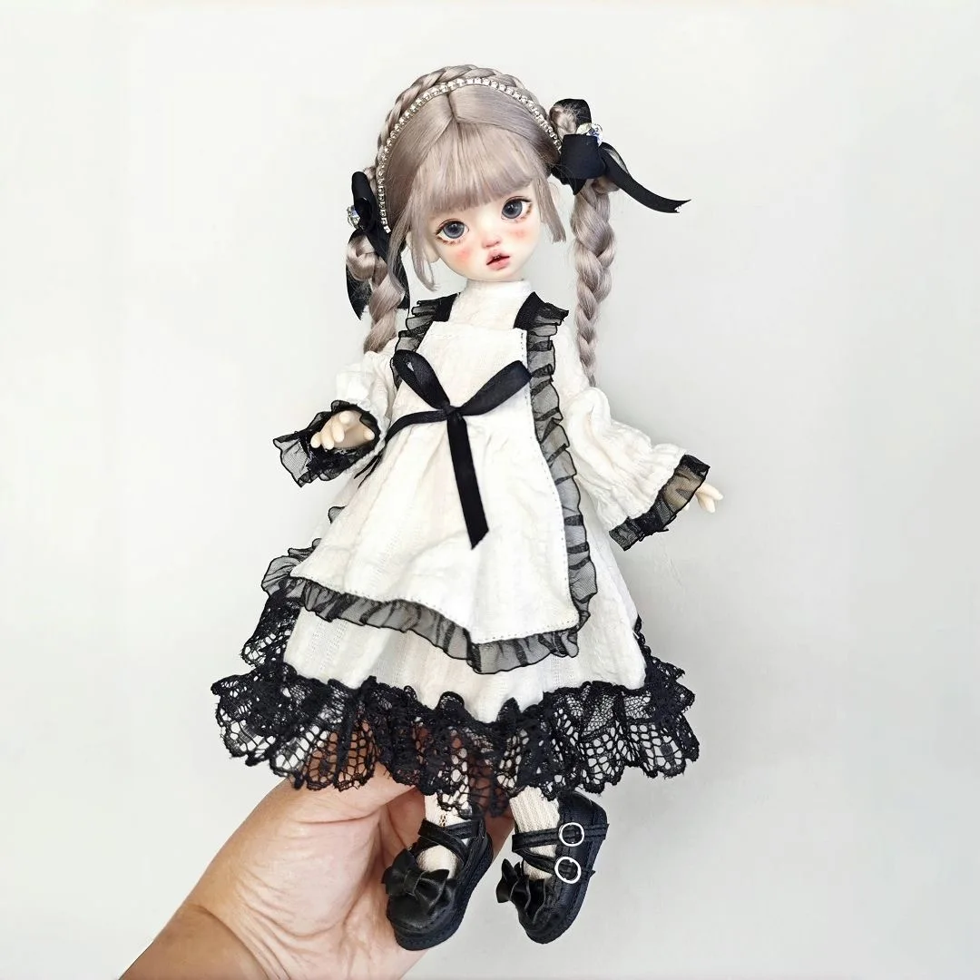 BJD doll clothes suitable for 1/4 size Cute black and white dress clothes set doll accessories (3 points)