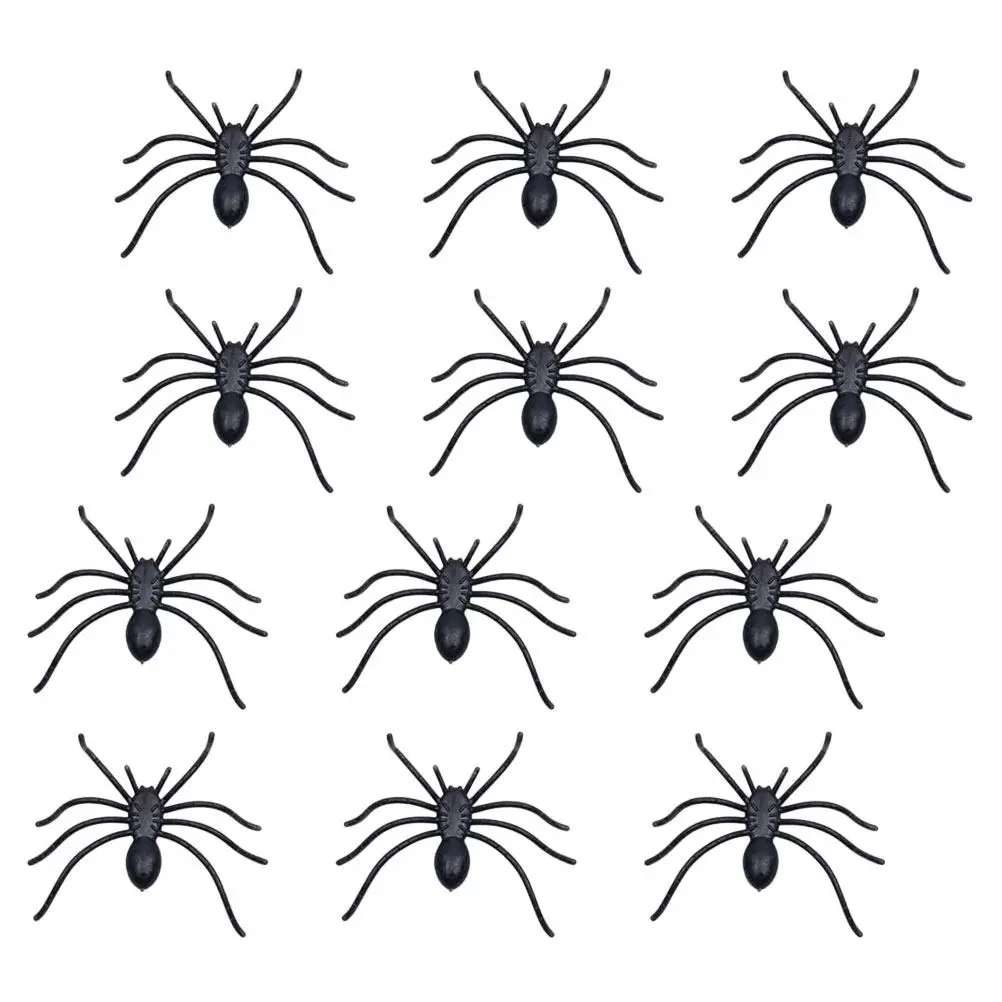 

30Pcs Realistic Black Plastic Spiders Halloween Props for Prank Joke Scary Party Decorations Spooky Home Bedroom Table Floor