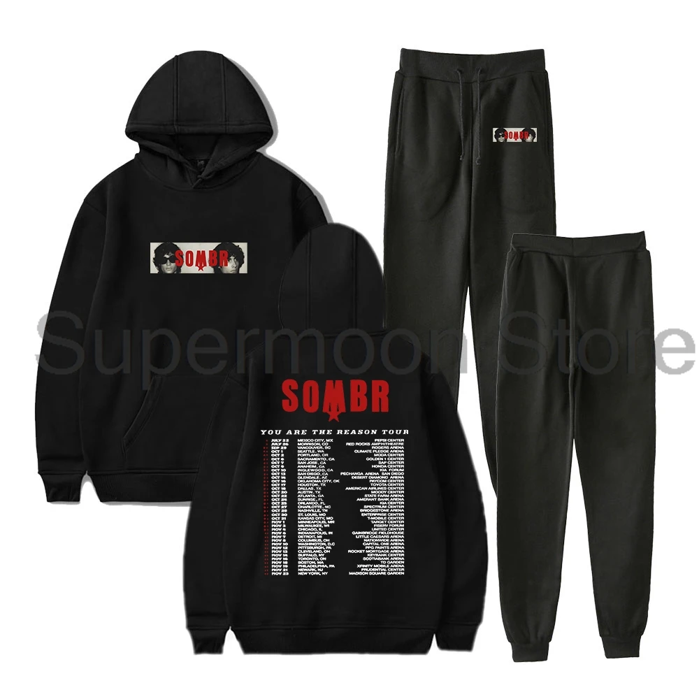 Conjunto de Moletom Sombr You Are the Reason Tour 2026 com Calças Jogger, Conjunto de Duas Peças para Mulheres e Homens