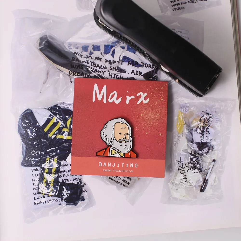 Marx, Engels, Lenin, Stalin Socialism Philosopher Cartoon Badge Brooch Pin Decoration Craft Gift view 5
