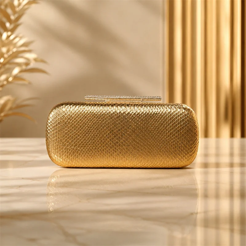 New Trendy Snake Pattern Evening Clutch Bag For Women,High-Quality Wedding Party Purses Fashionable Chain Shoulder Crossbody Bag