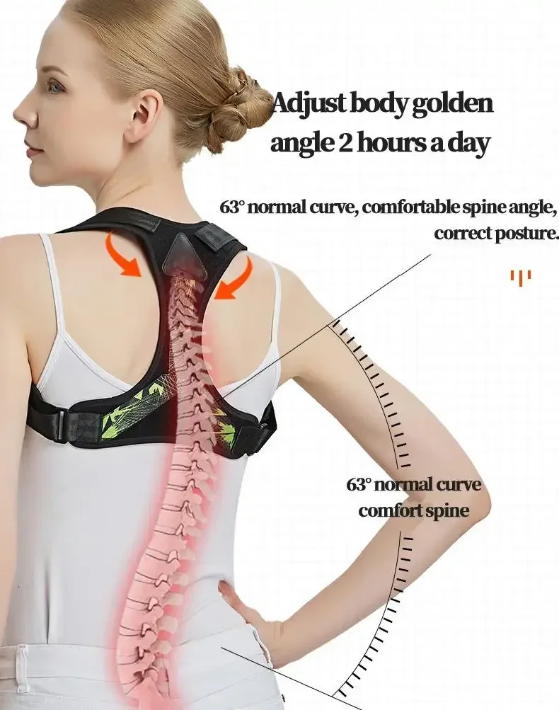 Voltar Brace Anti-Camelo Postura Corrector, Corcunda Correção, Cinto de Suporte Ombro, Painrelief Strap, Clavícula Coluna Espinha