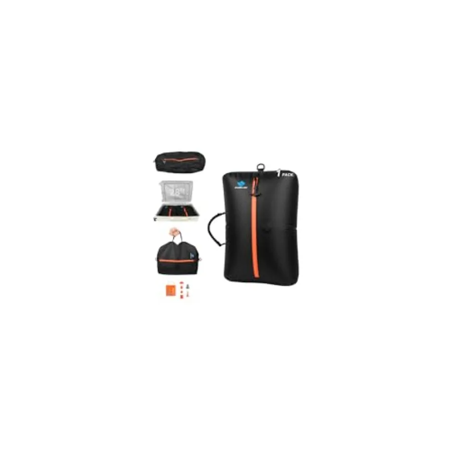 

Вакуумные компрессионные пакеты для путешествий с съемной ручкой и мини-насосом, 39 л, многоразовые, водонепроницаемые (IPX8), вакуумные упаковочные кубы для морских поездок