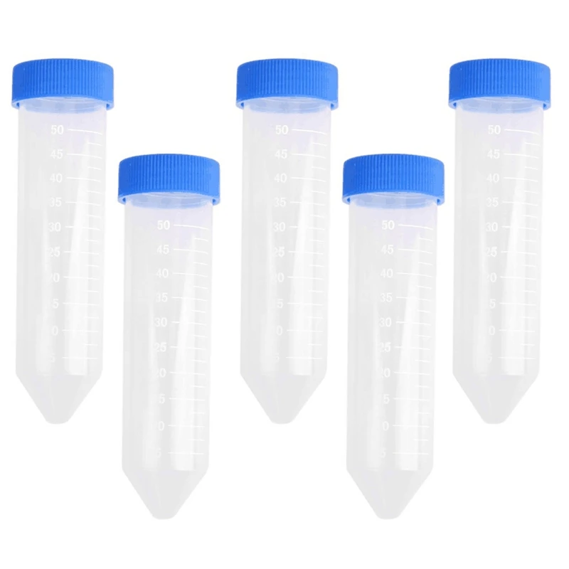 50 Pieces 50Ml Plastic Centrifuge Tube Pipe Vial Lab Test Container