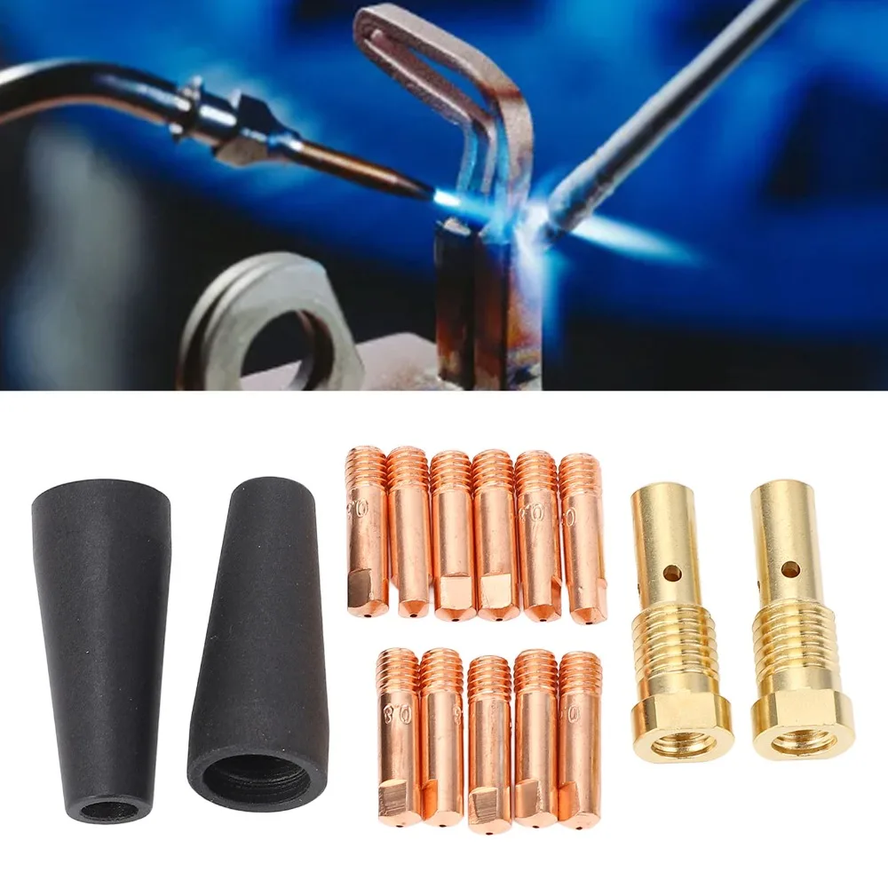 15pcs 0.031in Tip Size Flux Core Gasless Nozzle 0.039in Electrode 15 Pcs Set Gasless Nozzle Tips Kit K3493-1 Model