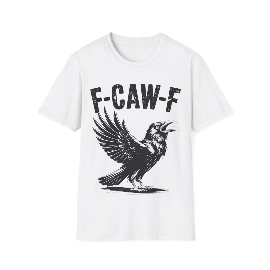 F-Caw-F Crow camiseta de Halloween camiseta de cuervo jurando mujeres nuevas parejas amantes camiseta femenina Harajuku Casual negro Tops camisetas
