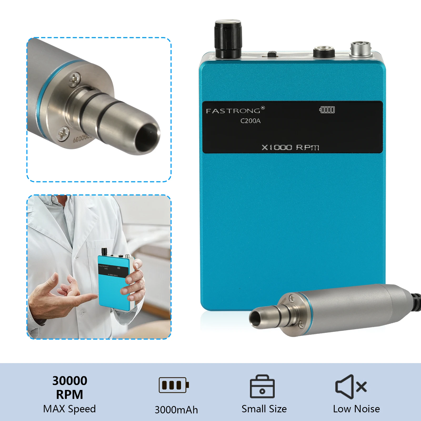 Portable Dental Lab Rechargeable Brushless Handpiece Micromotor With Digital Display Dentist Equipment Tool