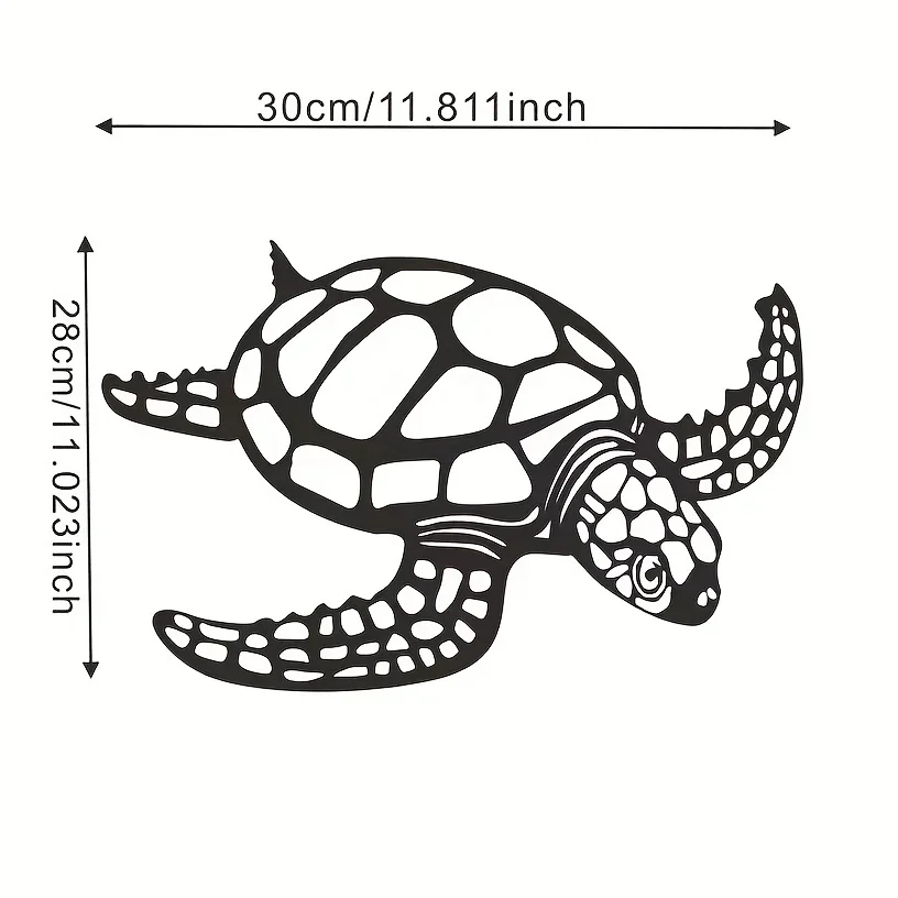 HelloYoung Metal Sea Turtle Ornament Beach Theme Decor Wall Art Decorations Wall Hanging for Indoor Living Room Decor