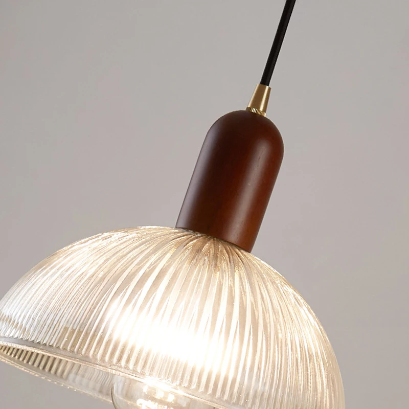 خمر الزجاج الحديث قلادة ضوء مطعم بار الشمال الرجعية الخشب مصابيح تعليق للزينة غرفة الطعام غرفة نوم السرير ديكور قلادة لام