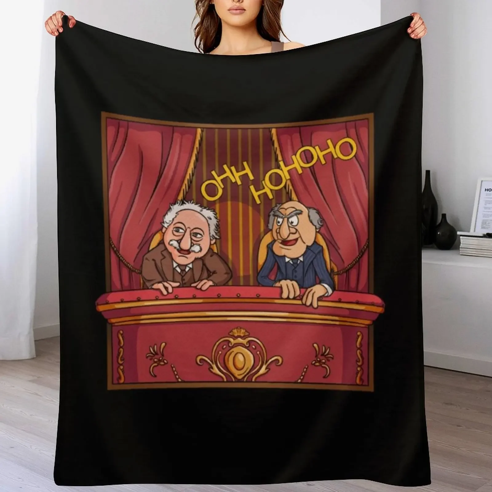

Statler and Waldorf T-Shirt Throw Blanket Warm Plush Fuzzy Blanket for Living Room