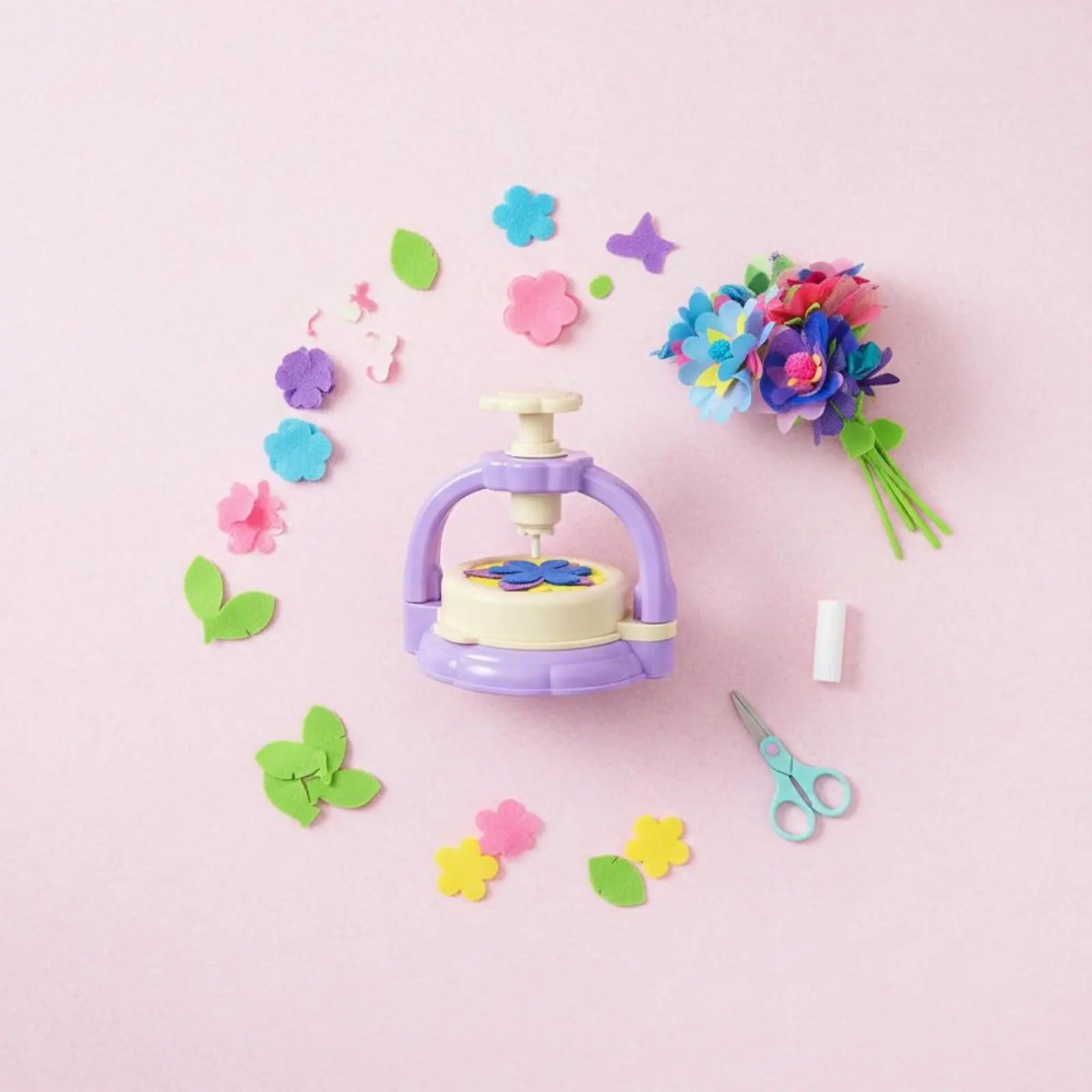 189-pieces-textile-flower-press-toy-handmade-gift-diy-textile-floral-arrangement-craft-kit-kids-flower-assembler-set-creative