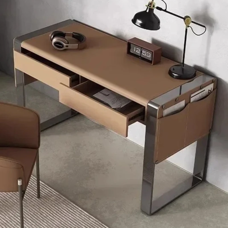 #for 120x60x75cm 140x60x75cm Modern Saddle Leather Computer Desk Motion Room Desks Office Table Gaming Desk Office
