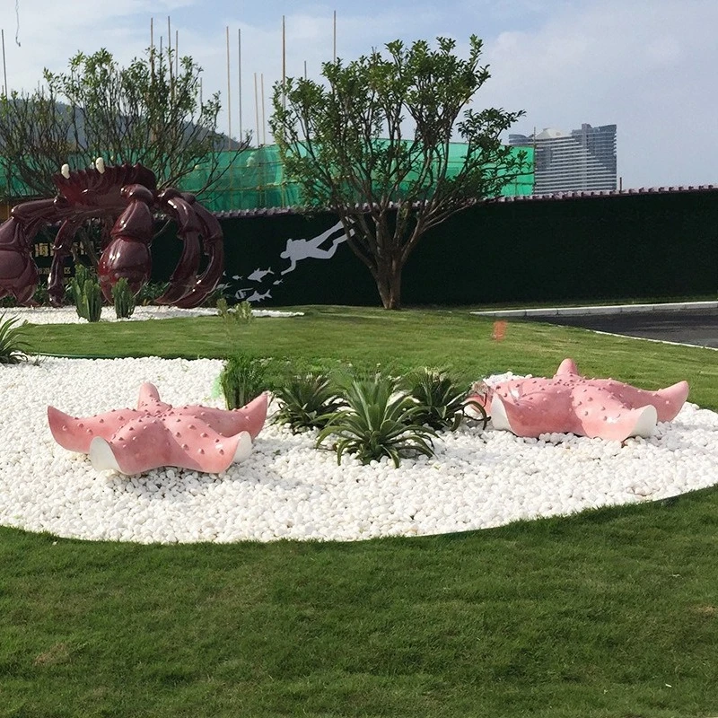 Ocean series lawn outdoor fiberglass conch shell jellyfish sculpture garden landscape decoration written