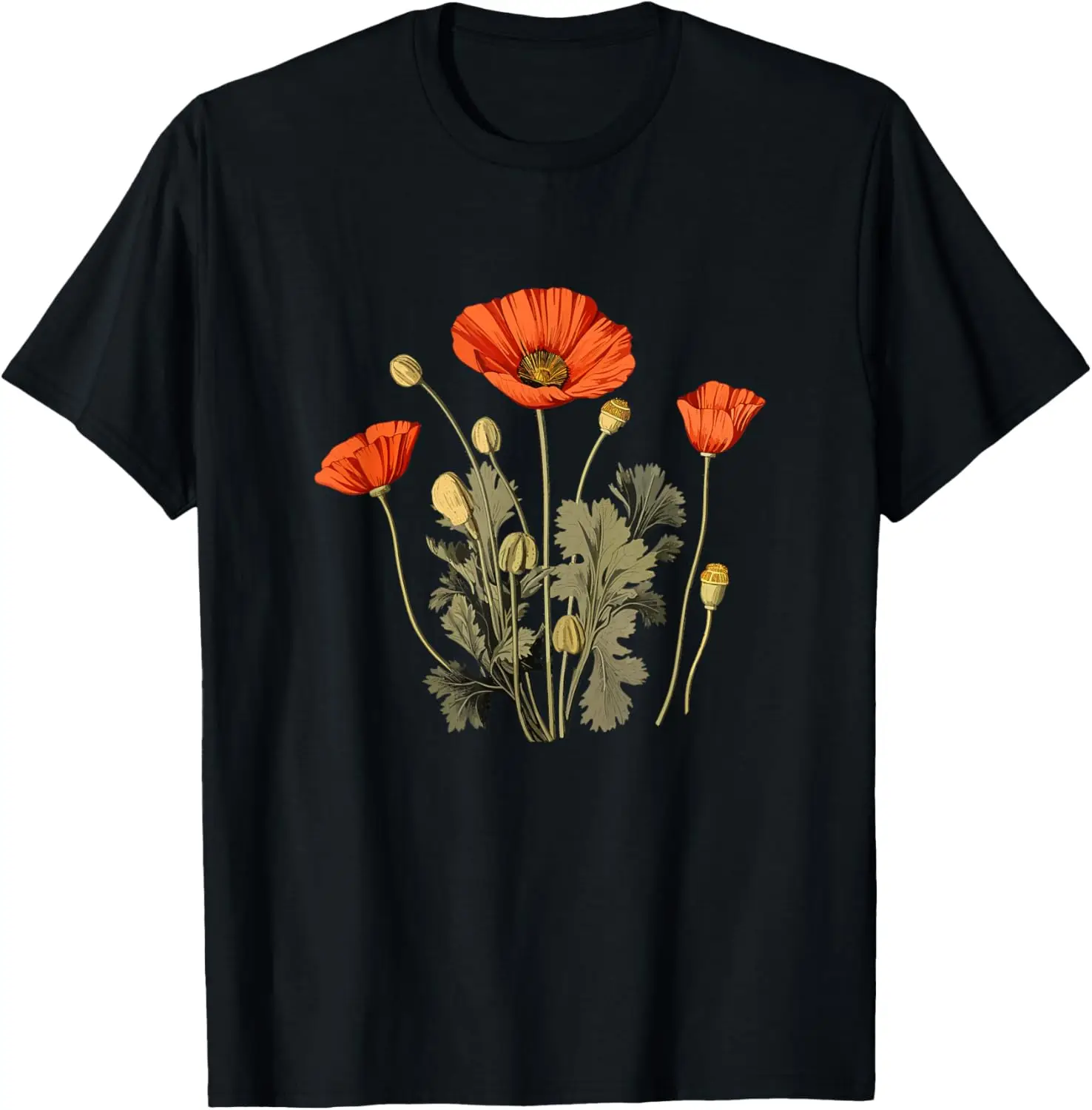 Vintage California Poppy Flower T-Shirt