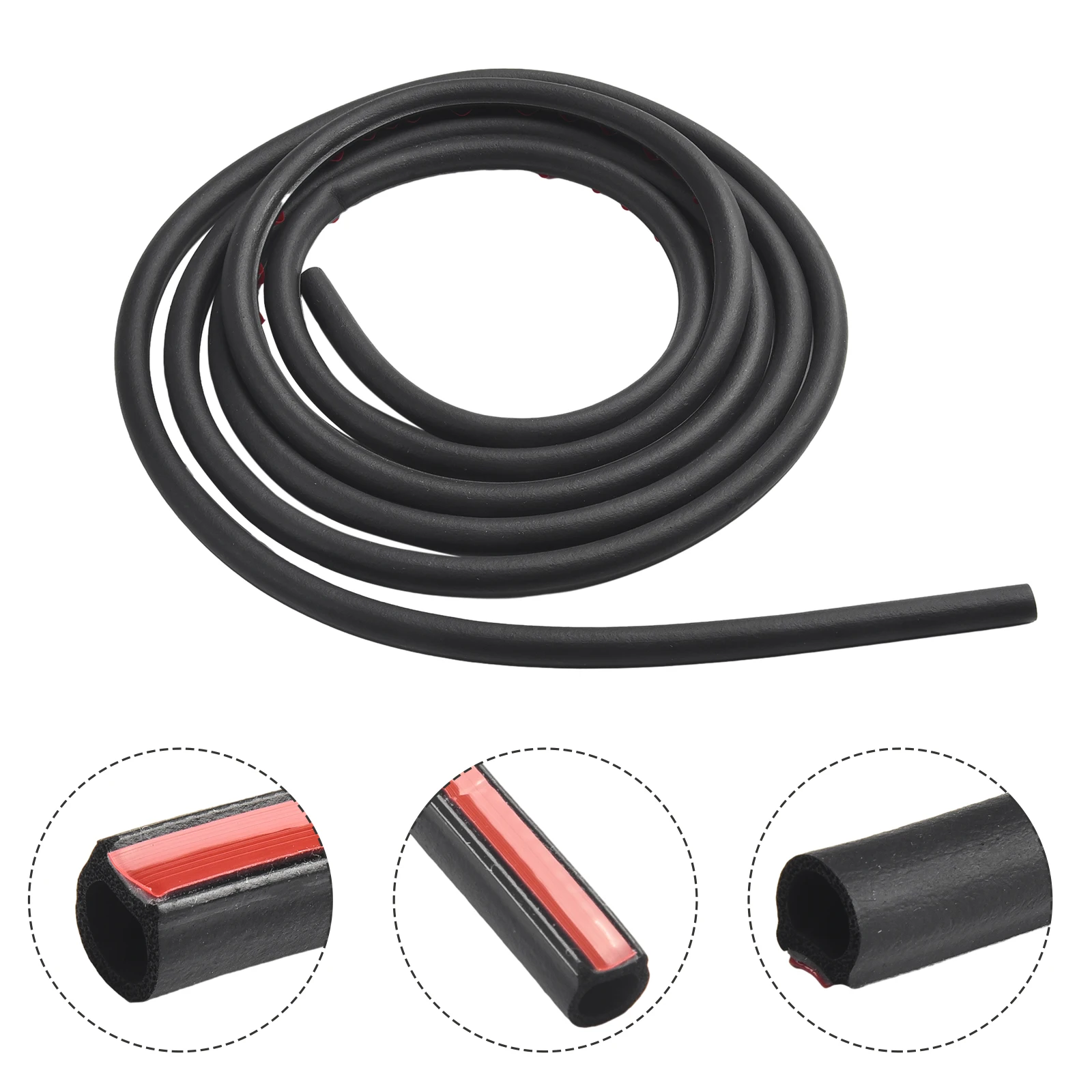 Soundproof Seal Hollow Strip Universal Weatherstrip Door Dustproof Rubber Waterproof Weatherproof 3 m Car D-shape