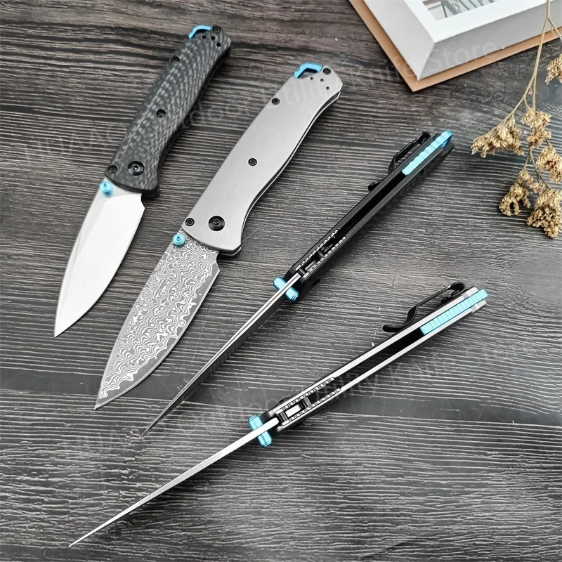 Outdoor EDC Pocket Folding Knife BM 535 High Quality Damascus Steel Blade Carbon Fiber/aluminium Alloy Handle Camping Tools