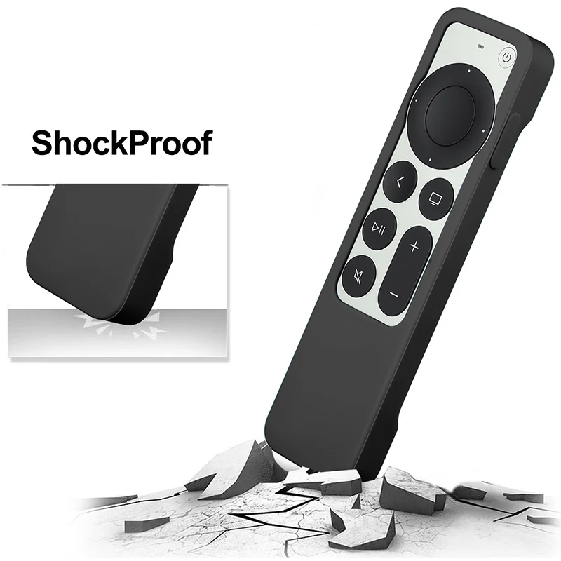 2024Anti-Lost Protective Case For Apple TV 4K 2nd Gen Siri Remote Control Anti-Slip Durable Anti-Slip Silicon Shockproof shell