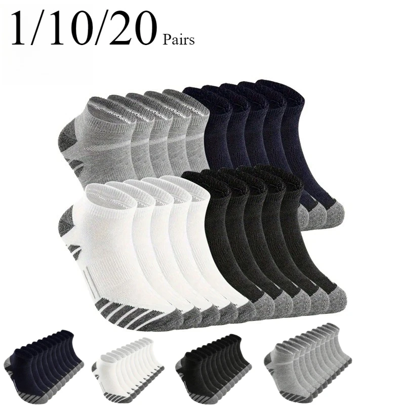 1/10/20 쌍 남성 여성 스포츠 보트 양말 땀 흡수 통기성 모든 계절에 적합 러닝 피트니스 로우 컷 캐주얼 양말