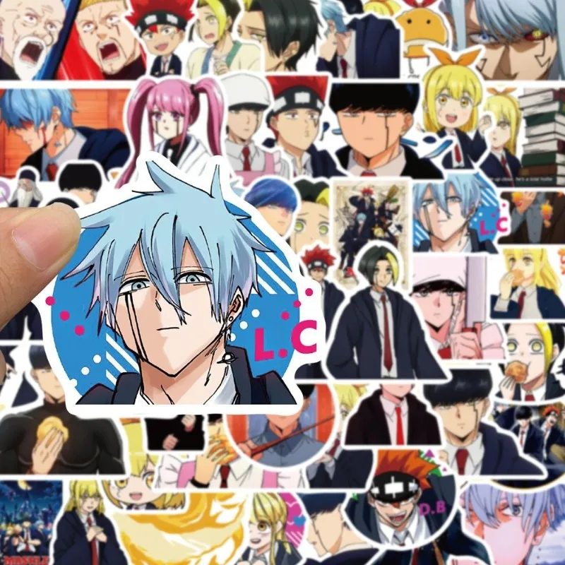 50/30/10PCS Mashle Fin Amz Dort Barrett Lance Klein Popular Anime Peripherals Guitar Skateboard Decoration Waterproof Stickers