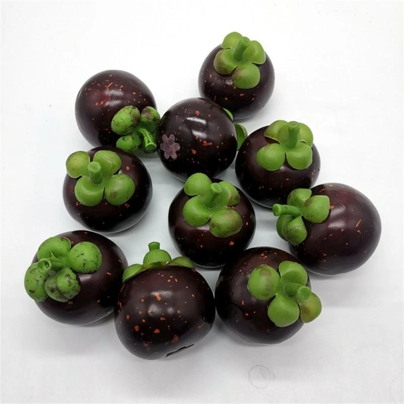 10pcs Realistic Fruit Artificial Mangosteens Simulations Fruit Decorative Fake Model Display Photography Props Toy 15UB