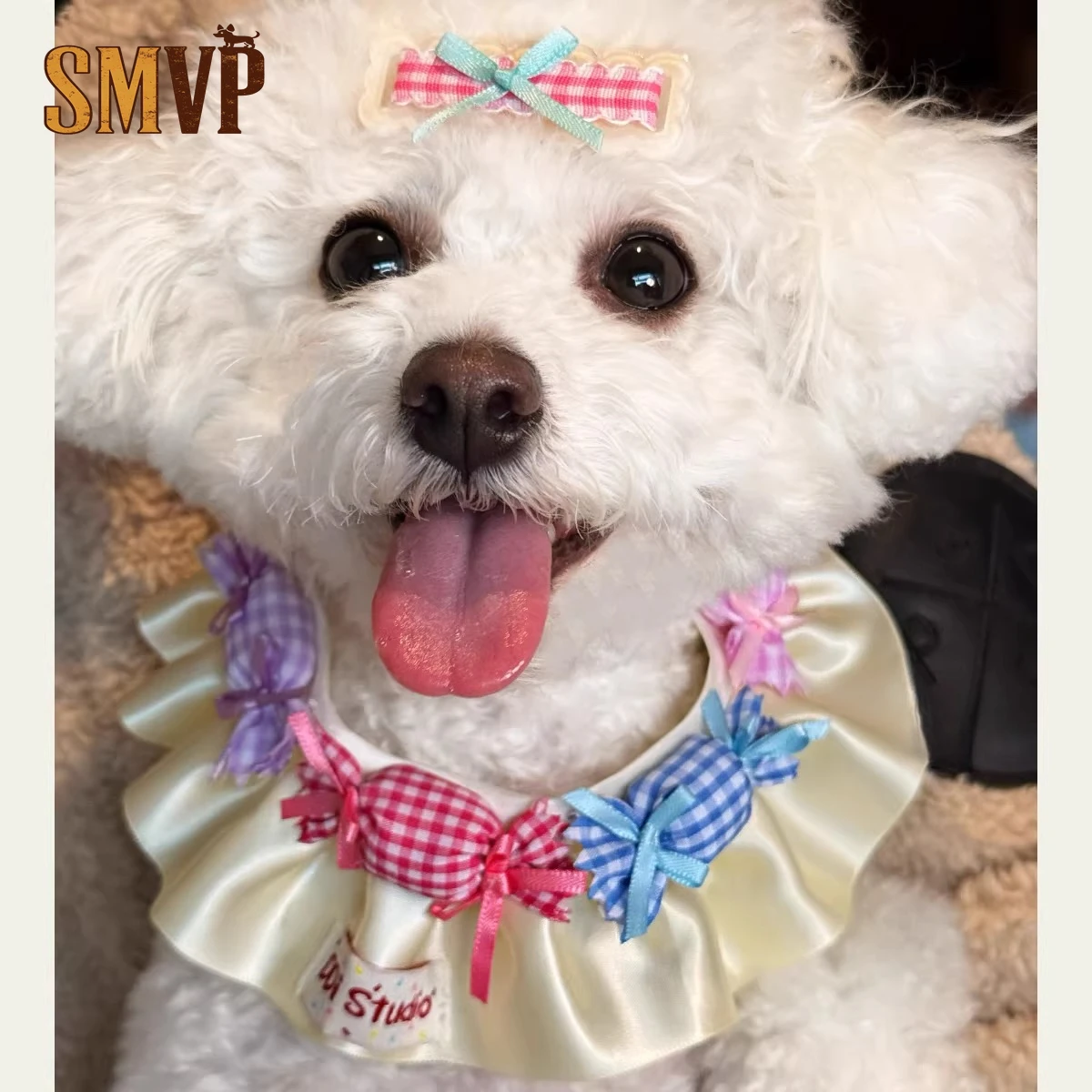 

Original Design Satin Lace Candy Decoration Sweet Cute Style Small Fresh Pet Kitten Puppy Decorative Necklace