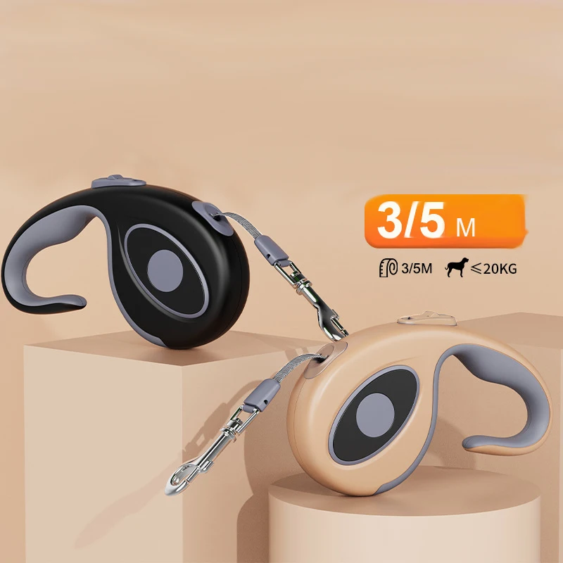 

3/5M Nylon Dog Leash Automatic Retractable Durable Cat Lead Extending Puppy Walking Running Traction Roulette For Small Dogs