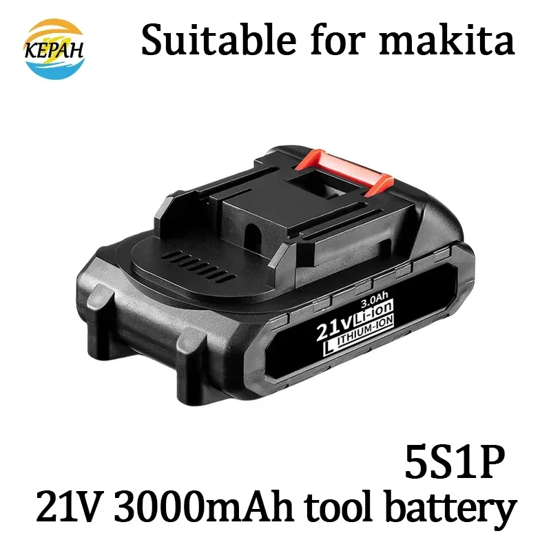 for Makita 18650 21v tool battery, 5S1P 3000mAh rechargeable battery 18v-21v lithium-ion battery for searchlights screwdrivers