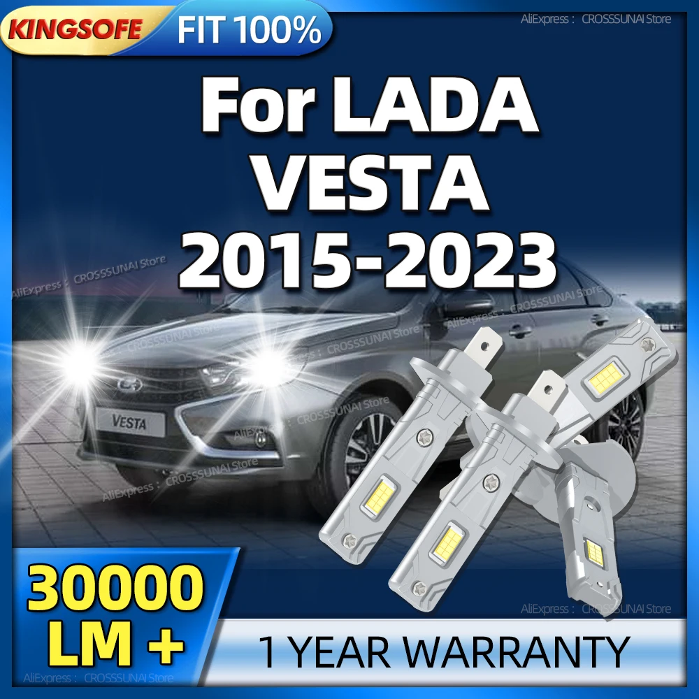 

2/4 шт. светодиодные фары 30000LM, ультра яркие автомобильные лампы 6000K для LADA VESTA 015 216 2017 2018 2019 2020 2021 2022 2023