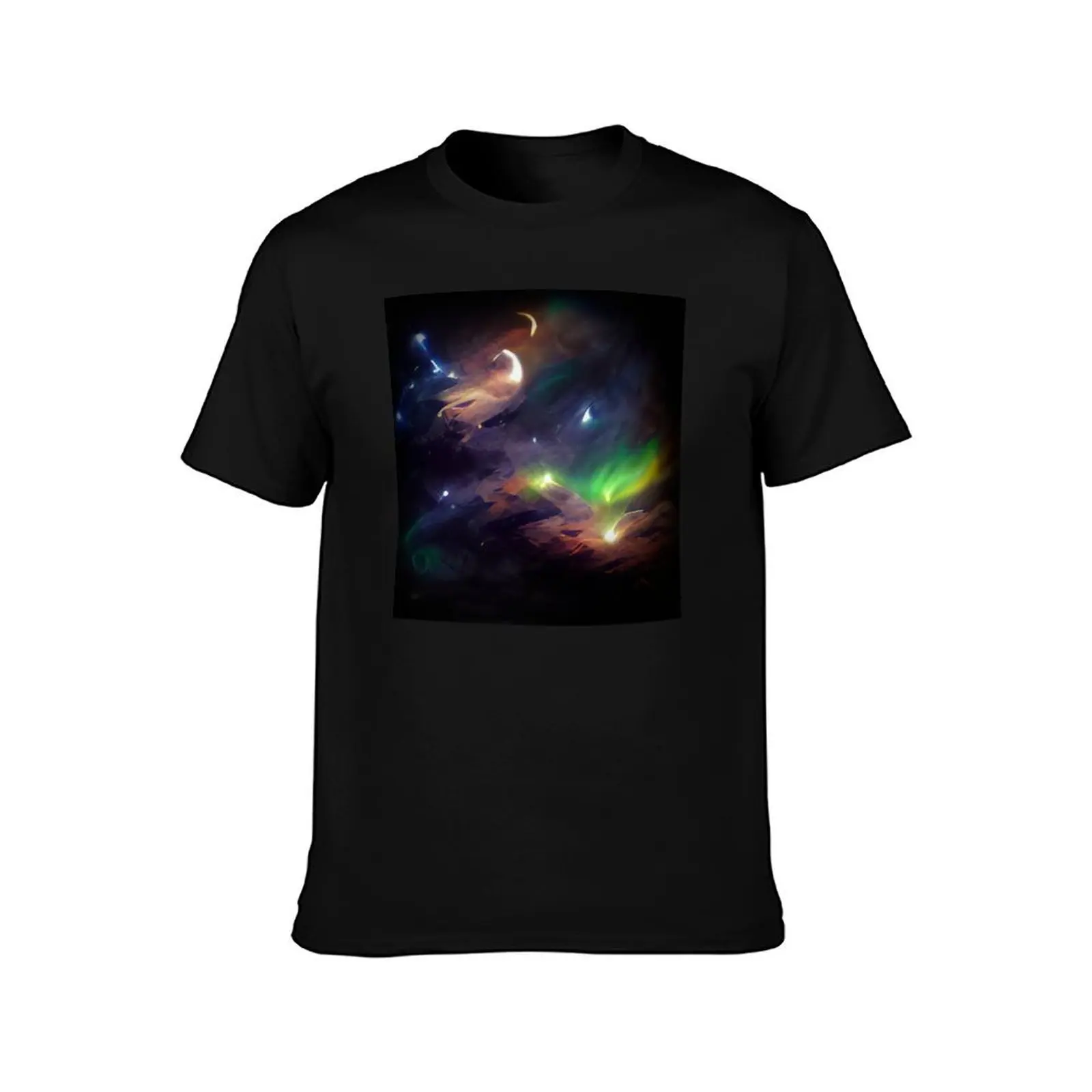 Colorful Space Nebula Concept T-Shirt Plus Size Gym Sports T-Shirt