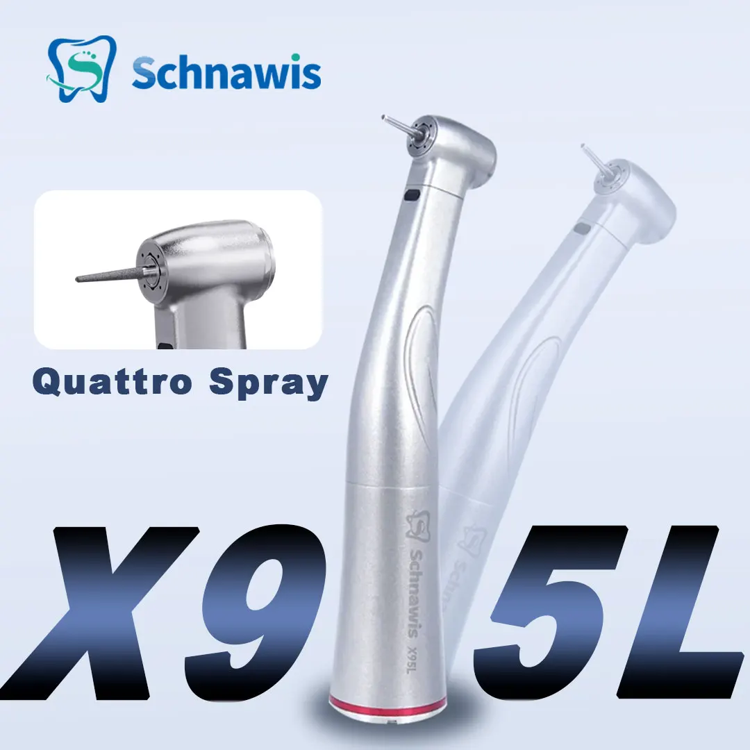 

Push Button 1:5 Dental Contra Angle Handpiece Increase Speed Handpiece Mini Head T-i Max X95L Inner Water Spray Red Ring