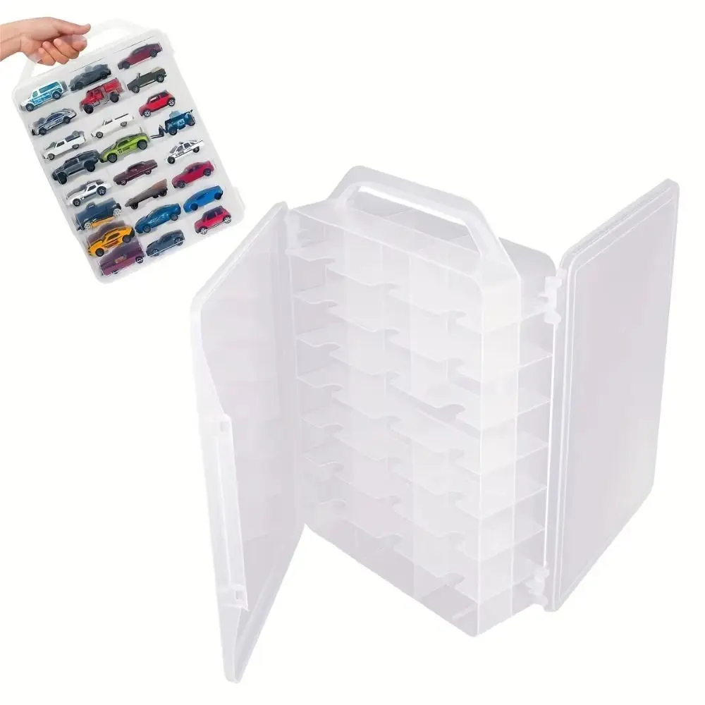 

Universal 48 Grid Nail Polish Organizer Removable Dividers Double-Sided Sewing Organizer Clear Portable Carrying Case