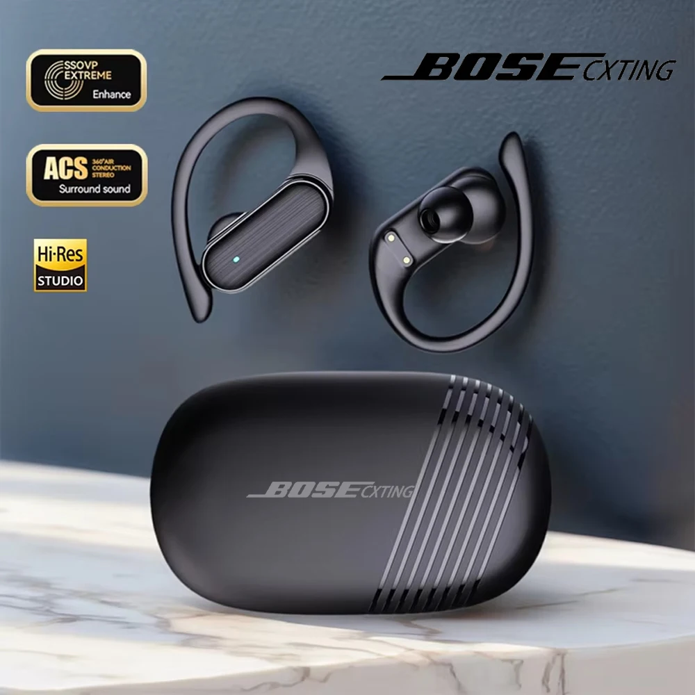 BOSECXTING A520 Wireless Business Headphone Ear-Hook HIFI Bass Noise Cancelling Earphone With Mic Earbuds Sport Game Headset New