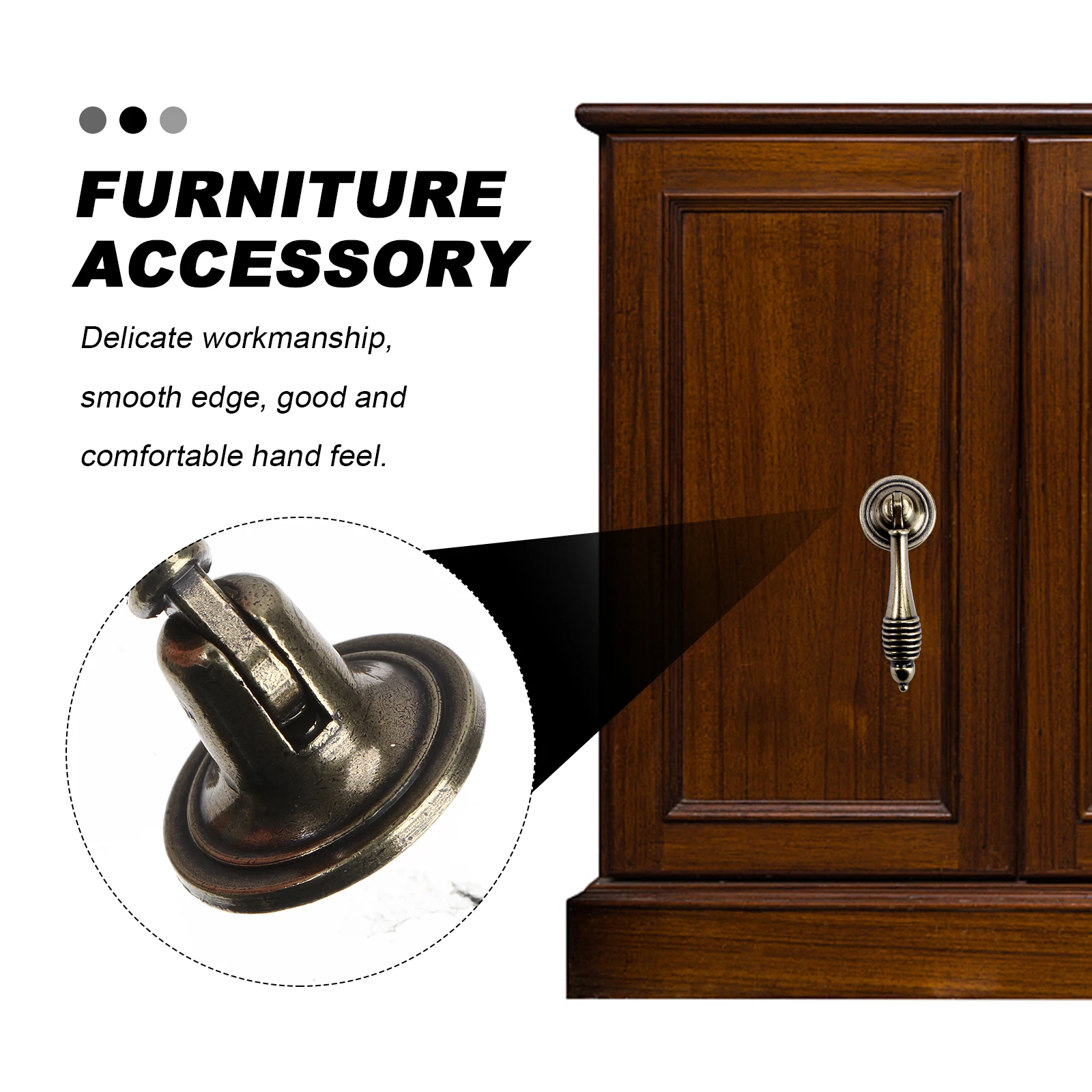 

4 Pcs Wardrobe Pendant Handle Premium Material Home Decor Zinc Alloy Dressing Table Retro Drawer Chic Cabinet Knob