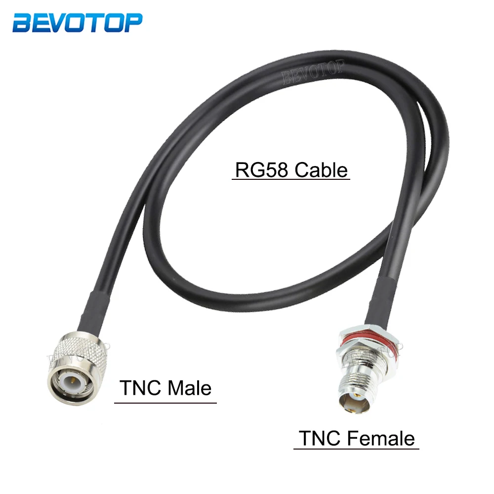 

New RG-58 TNC Male Plug to TNC Female Jack Connector Adapter RG58 50-3 50 Ohm Cable RF Coaxial Extension Jumper Cable 10CM-20M