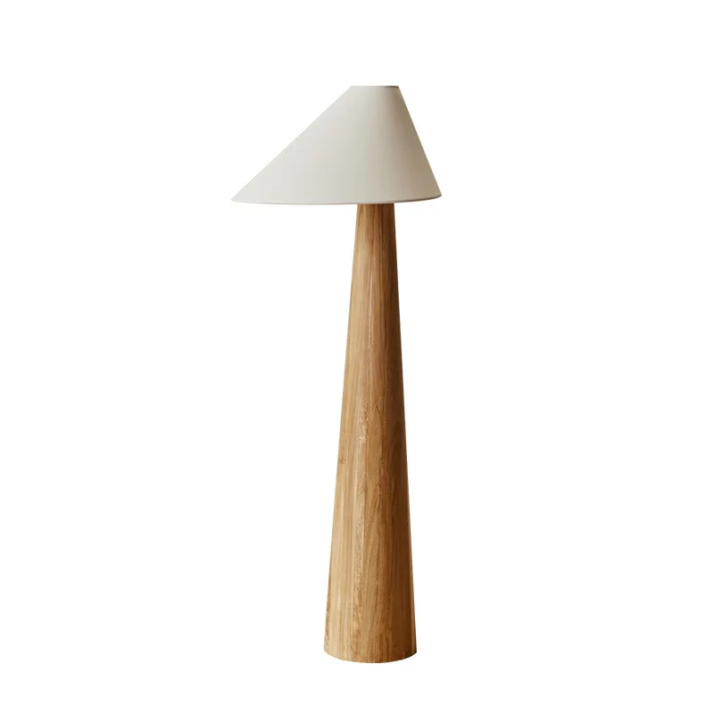 

Wabi Sabi Zen Solid Oak Wood Conical Floor Lamp for Living Room Bedroom Study Ambient Reading Dimmable Lighting