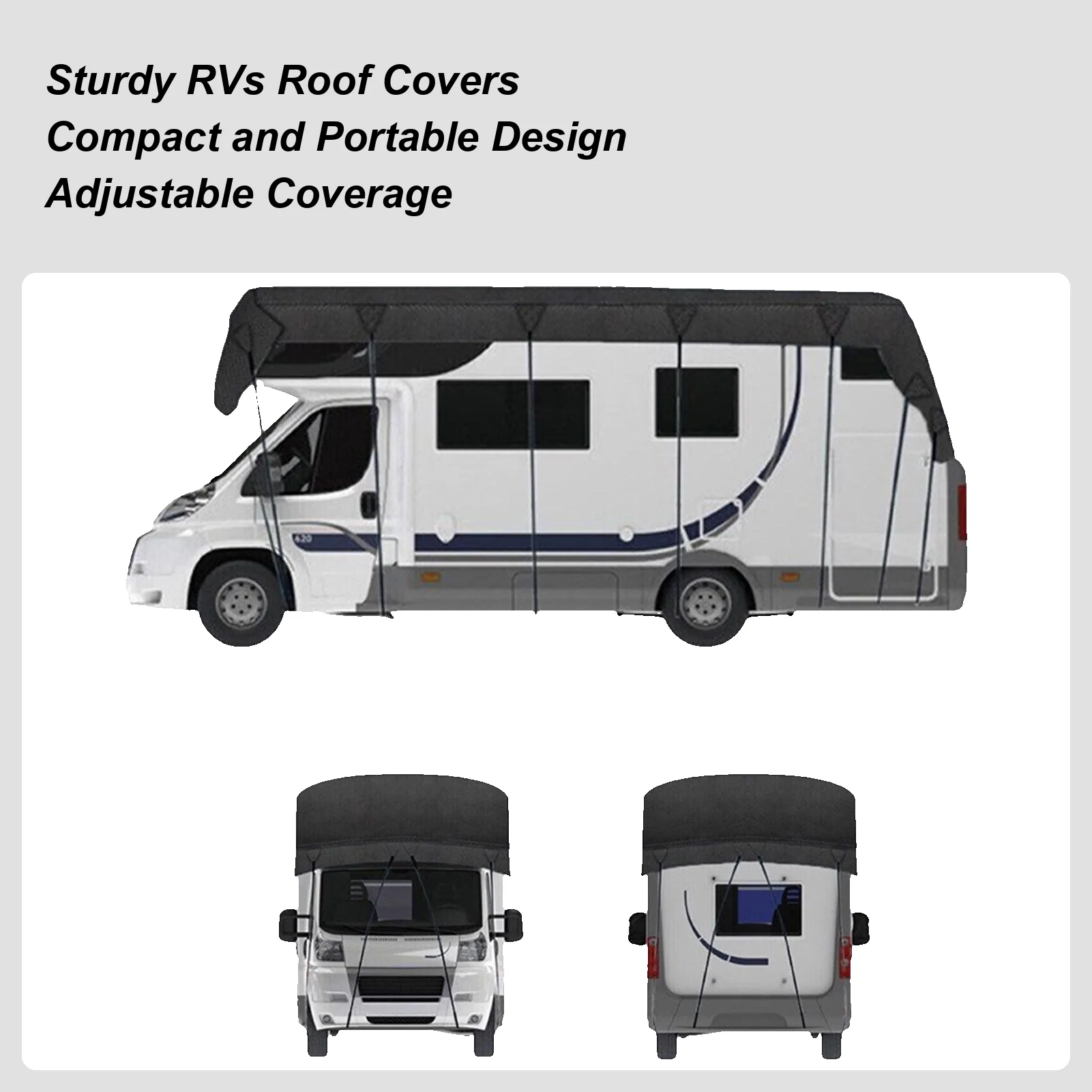Car RV Caravan Roof Cover Protective Cover 210D Waterproof Snowproof Dustproof Sunshade Anti-UV Camping Roof Cover Protector