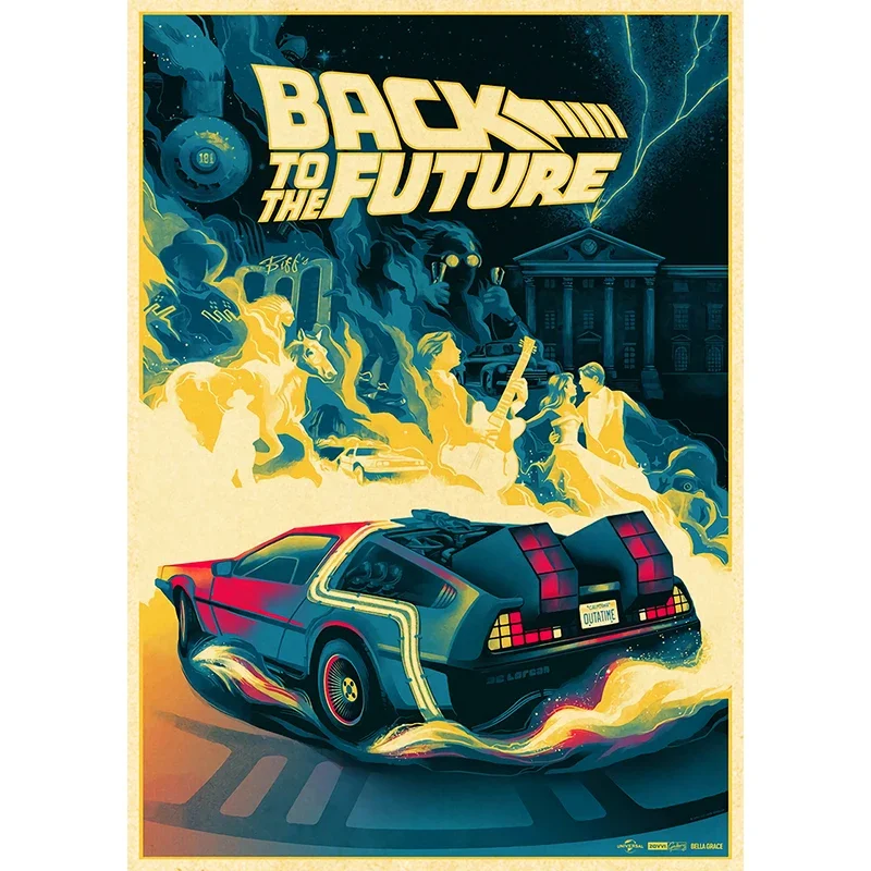 Classic Movie Vintage Posters Back To The Future Retro Kraft Paper Sticker DIY Room Bar Cafe Decor Gift Print Art Wall Paintings