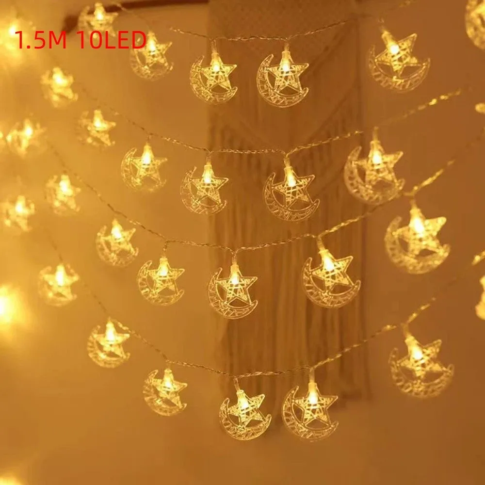 

1.5 M EID Mubarak String Lights Battery Operated 10 LED Islamic Muslim Light String Decorative Islamic Festival Lights