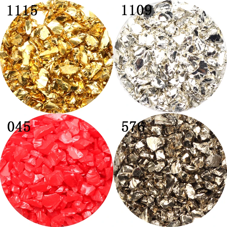 500G/1000G Glas Metall Zerkleinert Stein Füllstoff DIY Tisch Dekoration Kuchen Obst Bahn Füllung Dekorative Für Epoxy harz Form – Detail 2