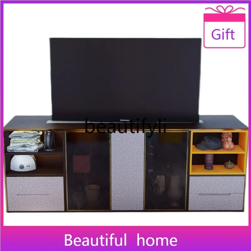 

Вращающийся скрытый телевизор, двухсторонний шкаф для телевизора, столовая, гостиная, перегородка, светлый роскошный новый стиль, сервант