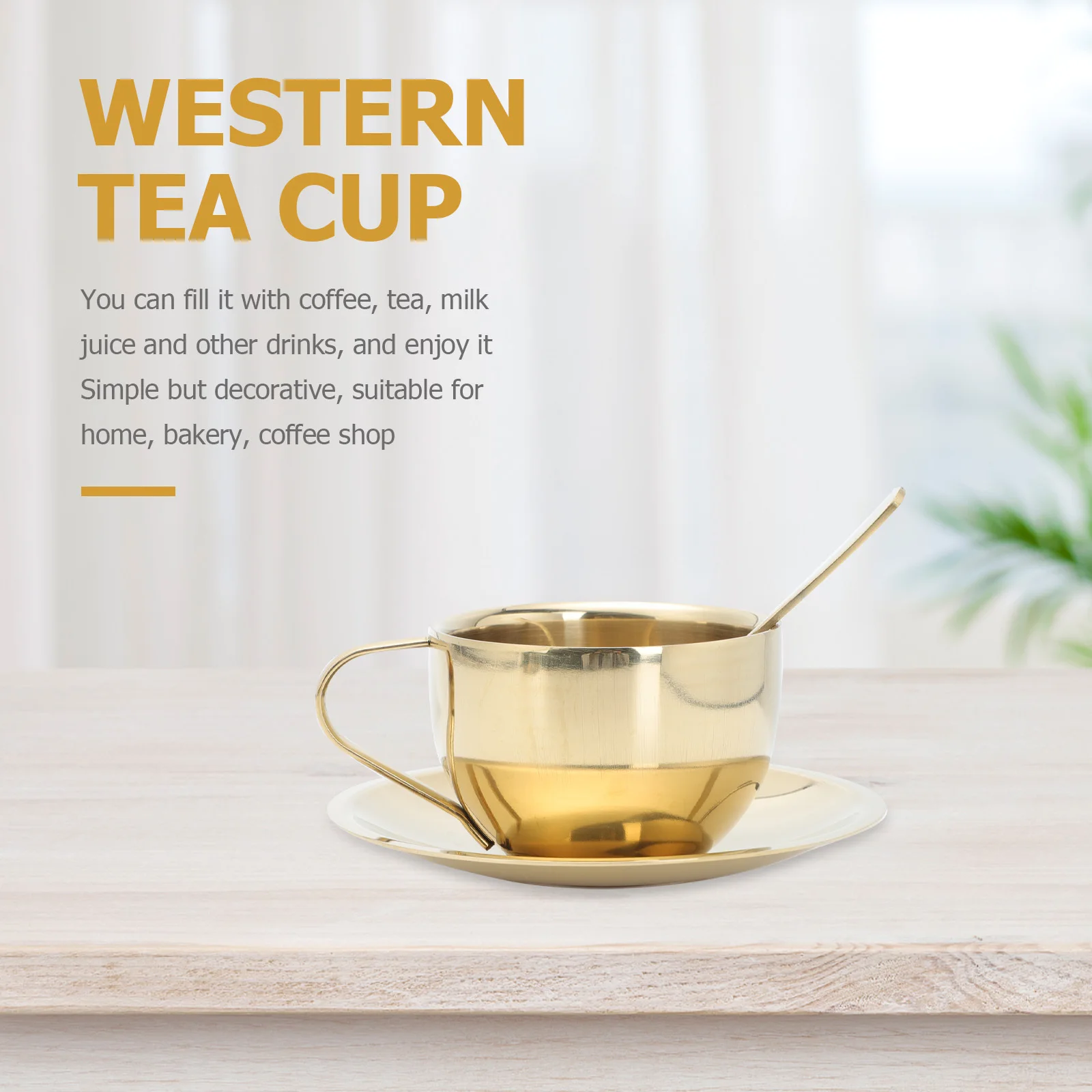 

1Set Coffee Cup Set Household Mug with Spoon Cup Dish Smooth Design for Latte Coffee Tea Household Mug