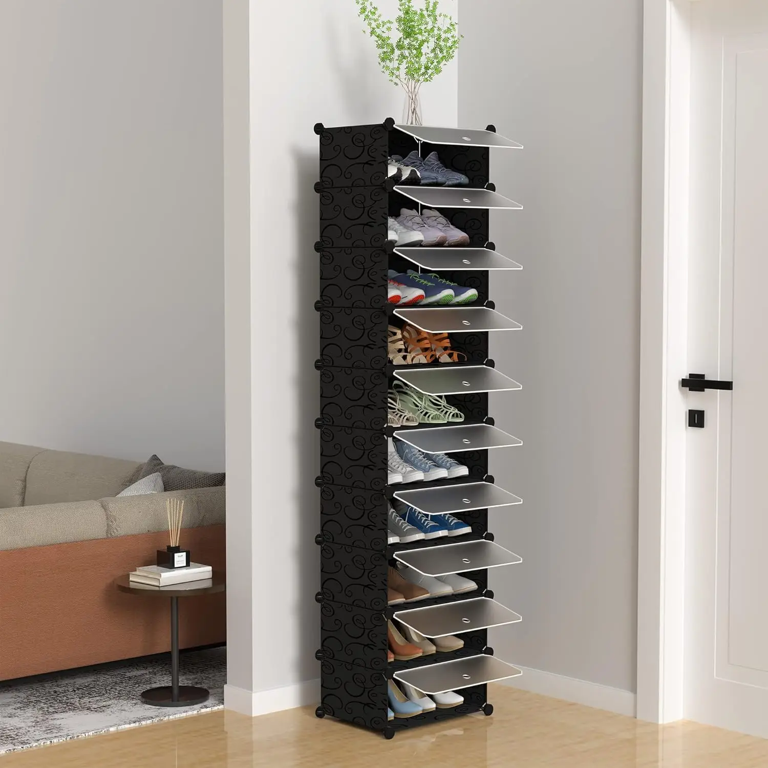 

Shoe Storage, 10-Tier Shoe Rack Organizer For Closet 20 Pair Narrow Shoes Shelf Cabinet For Entryway, Bedroom And Hallway