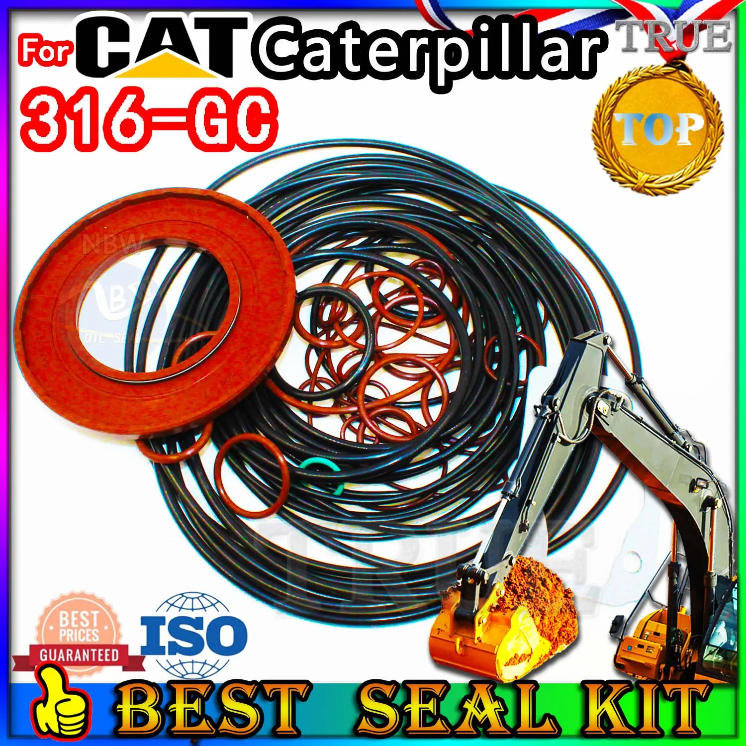 

For Caterpillar 316-GC Oil Seal Repair Kit CAT Boom Arm Bucket Excavator Hydraulic Cylinder 316 GC Bushing FKM High Suppliers