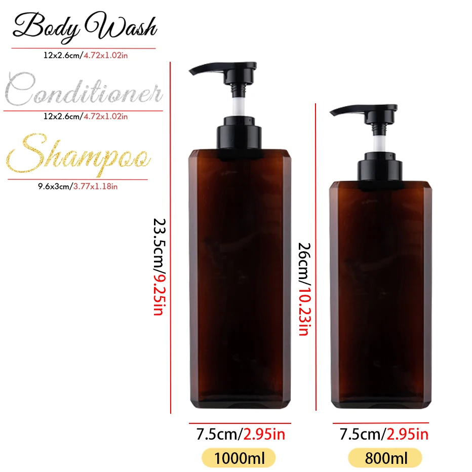 800/1000ml Bathroom Soap Dispenser Bottle Large Capacity Shampoo Body Wash Lotion Dispenser Bottle Refillable Bottle