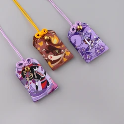 Hu Tao Anime Pendant Keychain Japanese Prayer Omamori Pray Fortune Health Lucky Charms Wealth Bag Guard Talisman