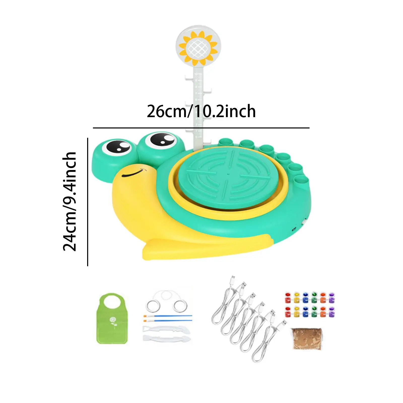 ล้อปั้นดินเผาไฟฟ้า กิจกรรมปั้นดินเผา และสาย USB สำหรับชั้นเรียนปั้นดินเผา อายุ 6-12 ปี