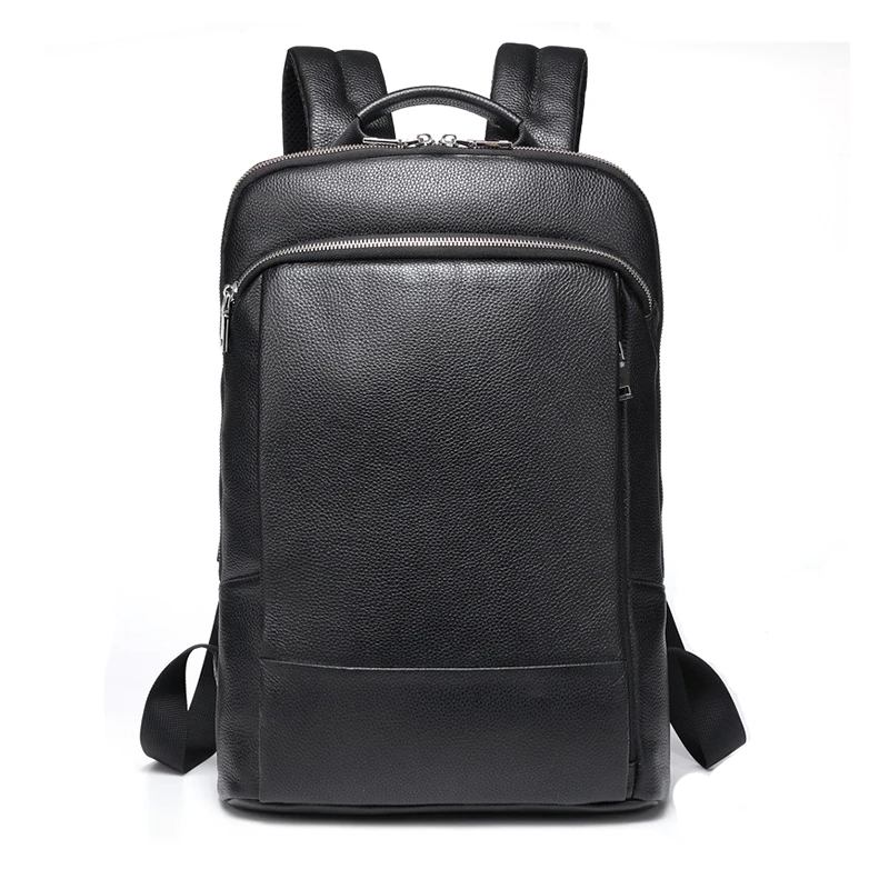 

New Natural Skin Slim Laptop Backpack Men 15.6 Inch Pack Office Work Men Bagpack Business Anti Theft Black Thin Light Backpack