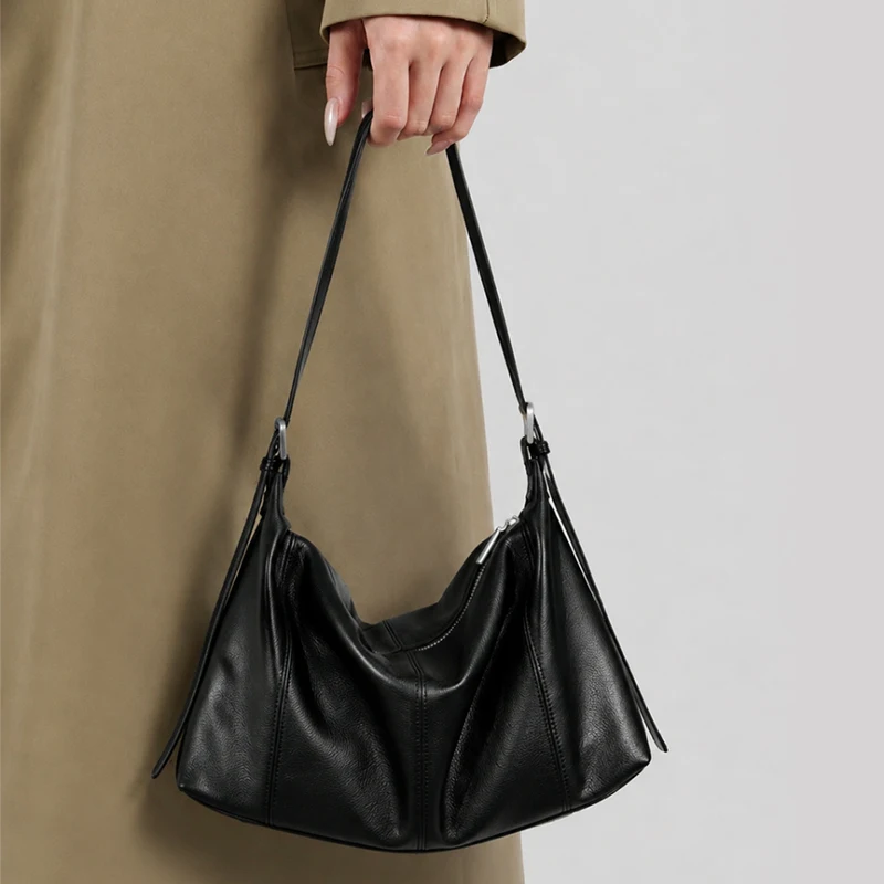 genuine-leather-woman-bag-simple-capacity-tote-single-shoulder-bags-ladies-versatile-first-layer-cowhide-commuter-crossbody-bag