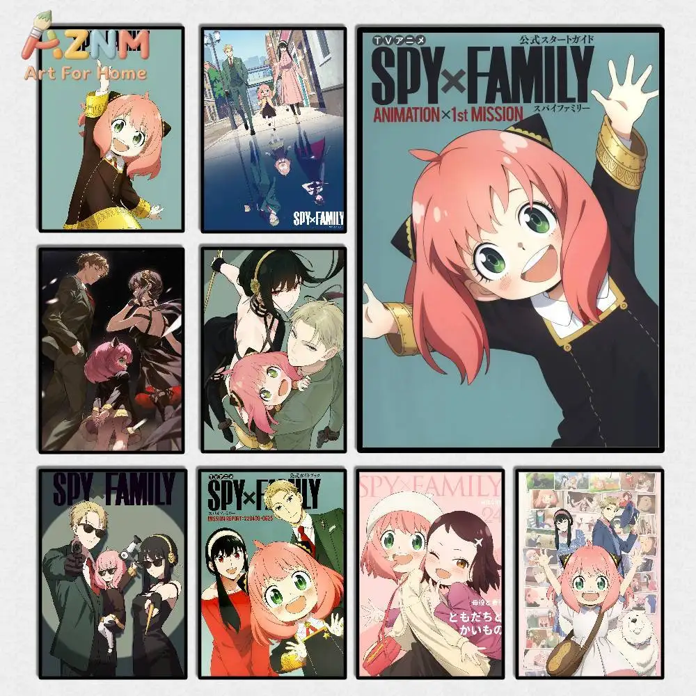 AZNM Spy x Family Anime - Impresión artística en lienzo para pared, póster de personajes Anya Loid Yor para habitación de niños, dormitorio, sala de estar, decoración del hogar, No F