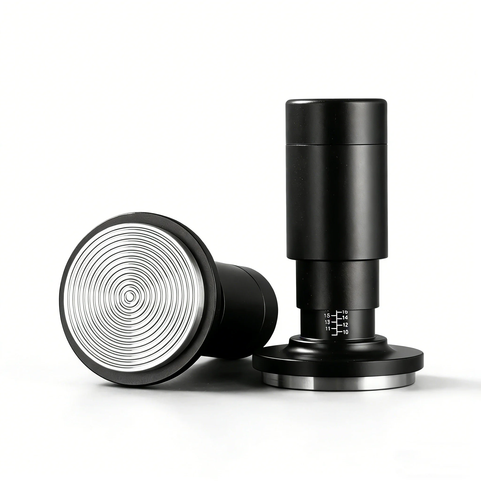 2 in 1 Spring-loaded Tamper Barista Tools Espresso Coffee Tamper Constant Pressure Ripple Base with WDT Tool 51mm 53mm 58mm